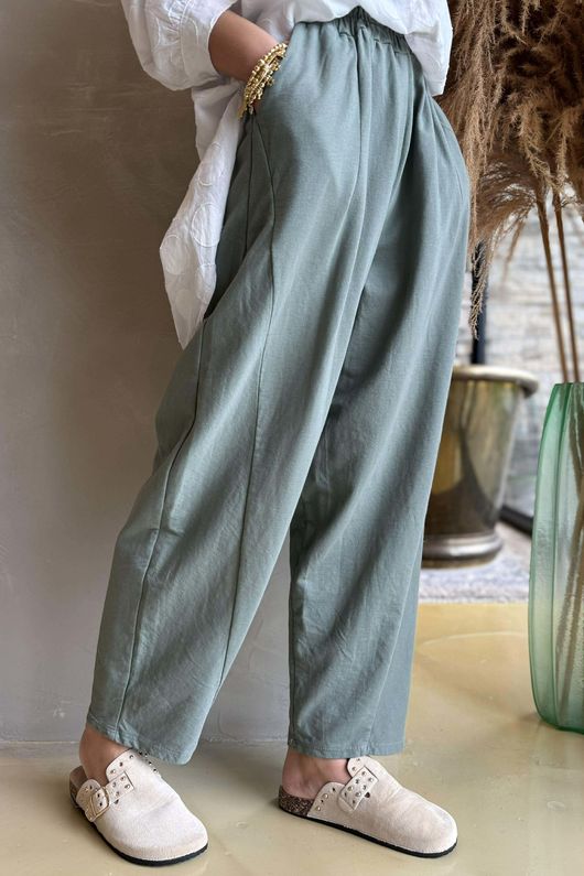 Lagen Seamed Tapered Barrel Pant Khaki /9=